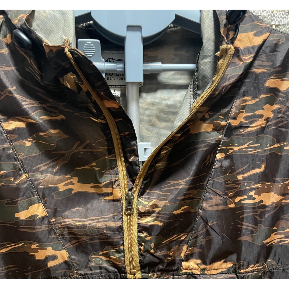 Ecko Unltd Mens Tiger Stripe Camo Half Zip Windbreaker Jacket Gold Brown Large - Picture 5 of 11